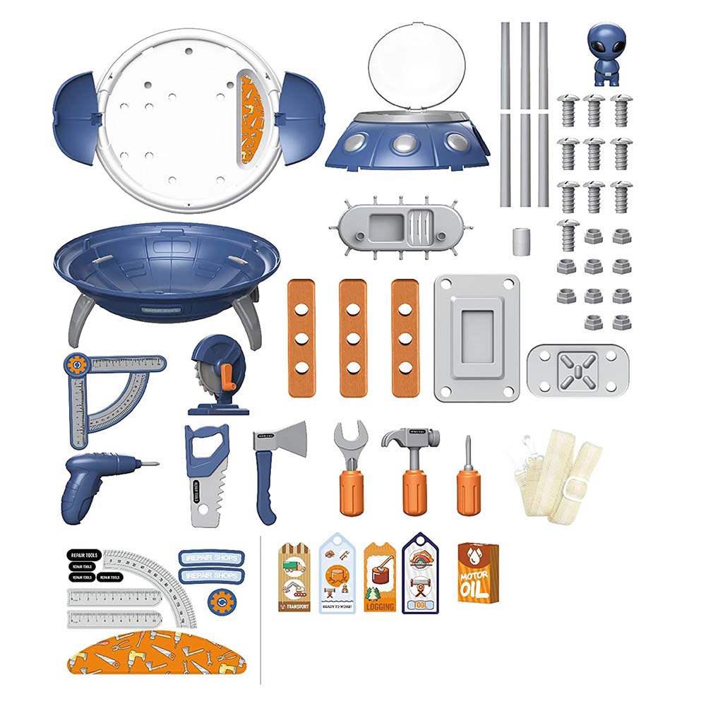52- dielna hračkárska sada náradia UFO s projektorom-2